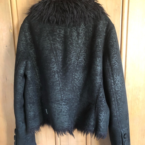 ARMANI JEANS Faux Fur Jacket size 8 - Picture 4 of 6